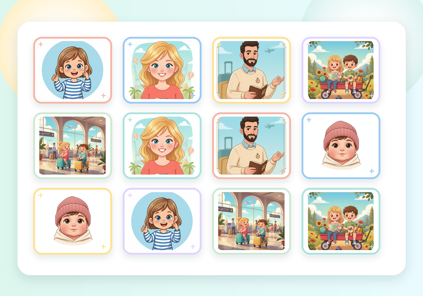 Example of a personalized memory game board